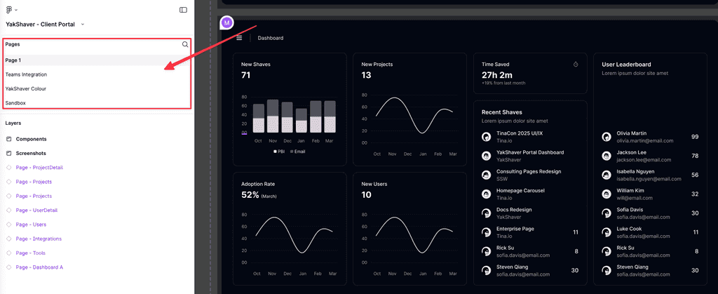 yakshaver portal figma