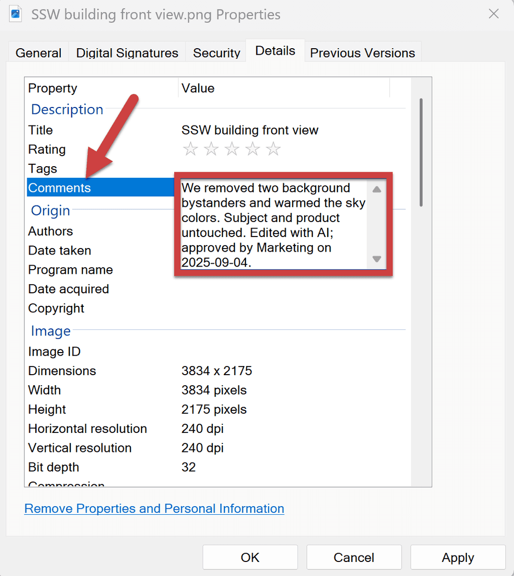 origin added to metadata