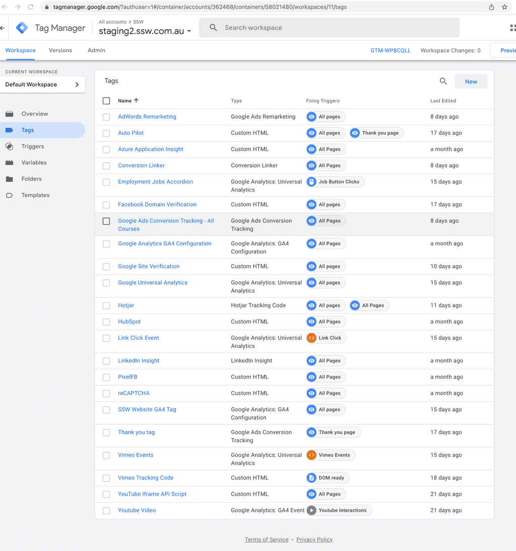 trracking all tags