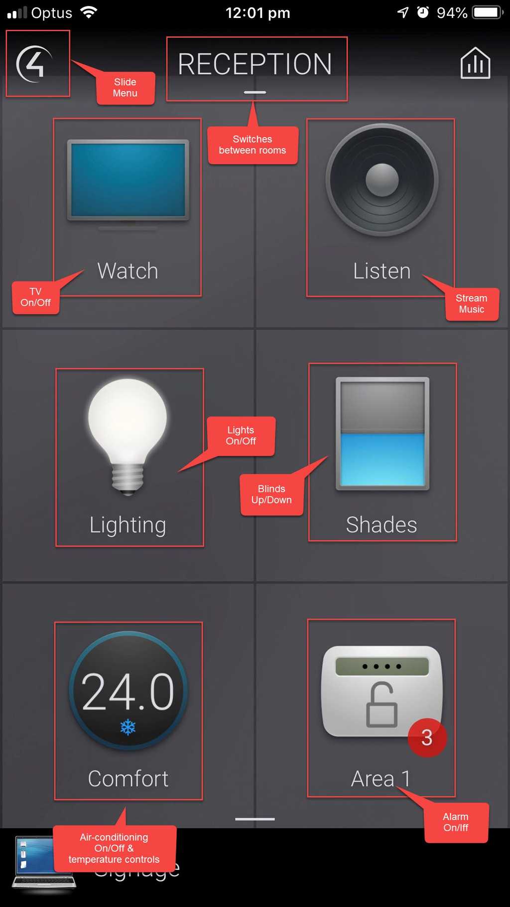 control4reception notes