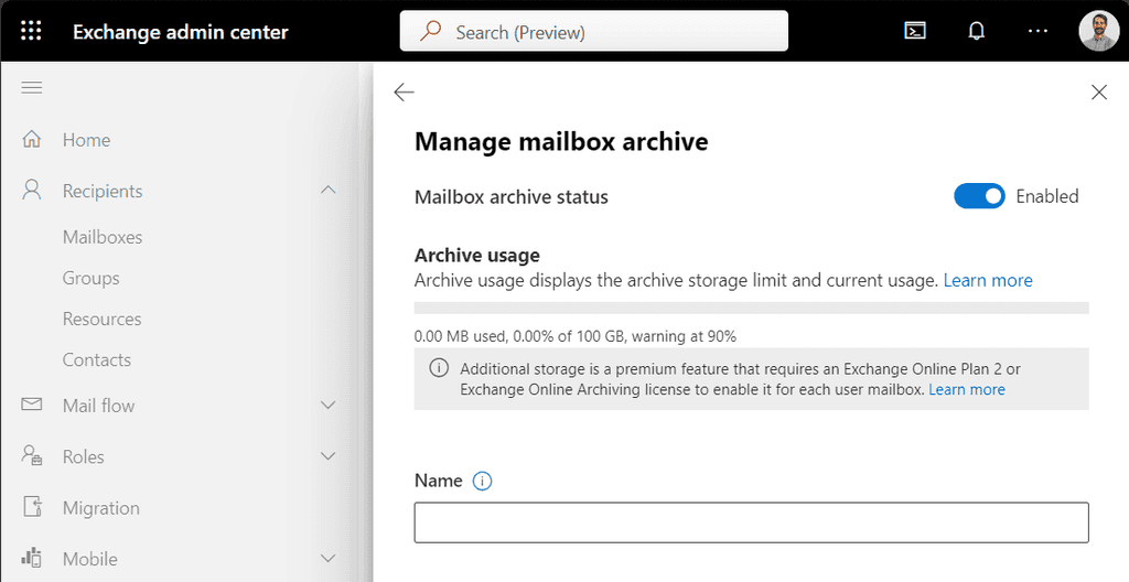 archive mailbox