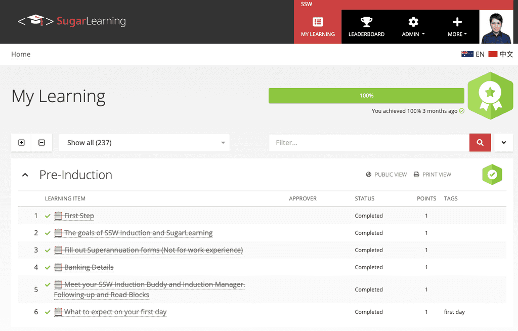 sugarlearning task