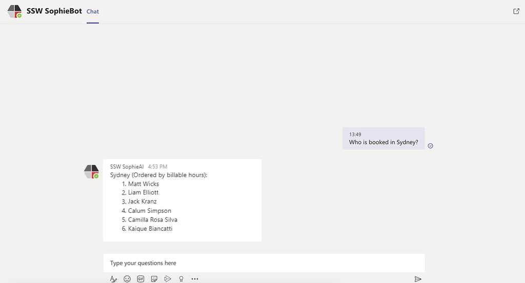 SophieBot booked
