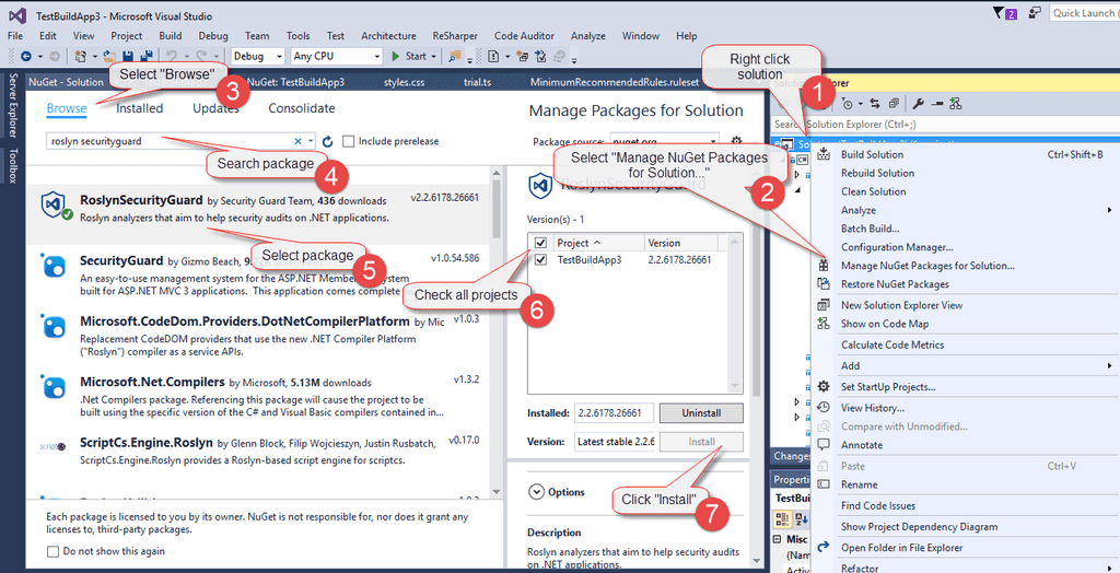 VS InstallNuGetPackages