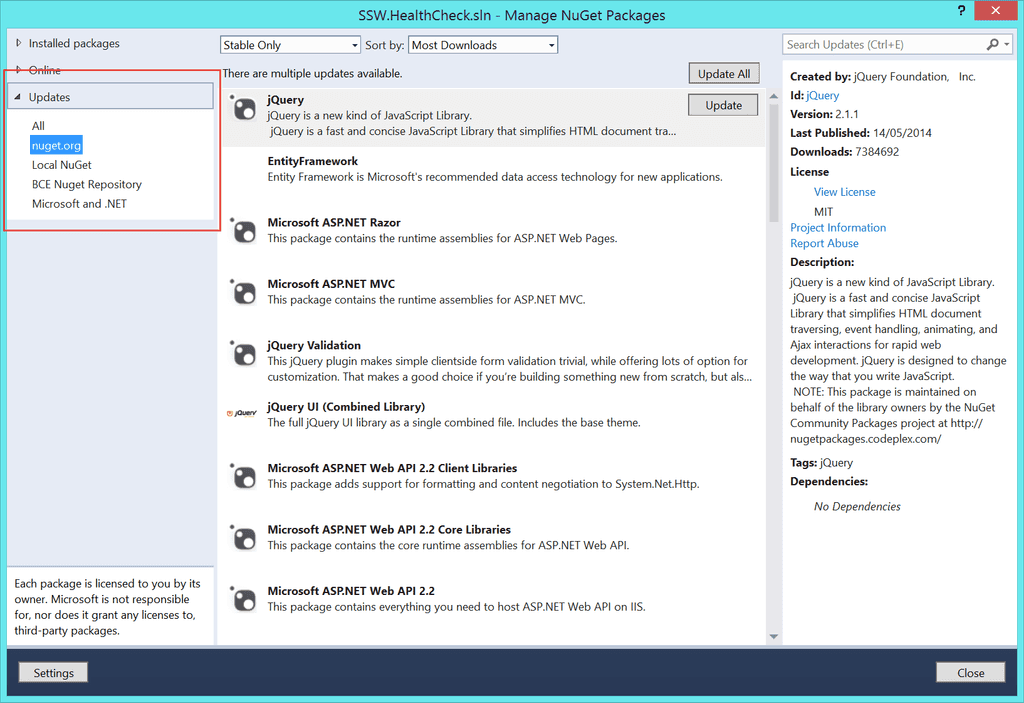 nuget update1