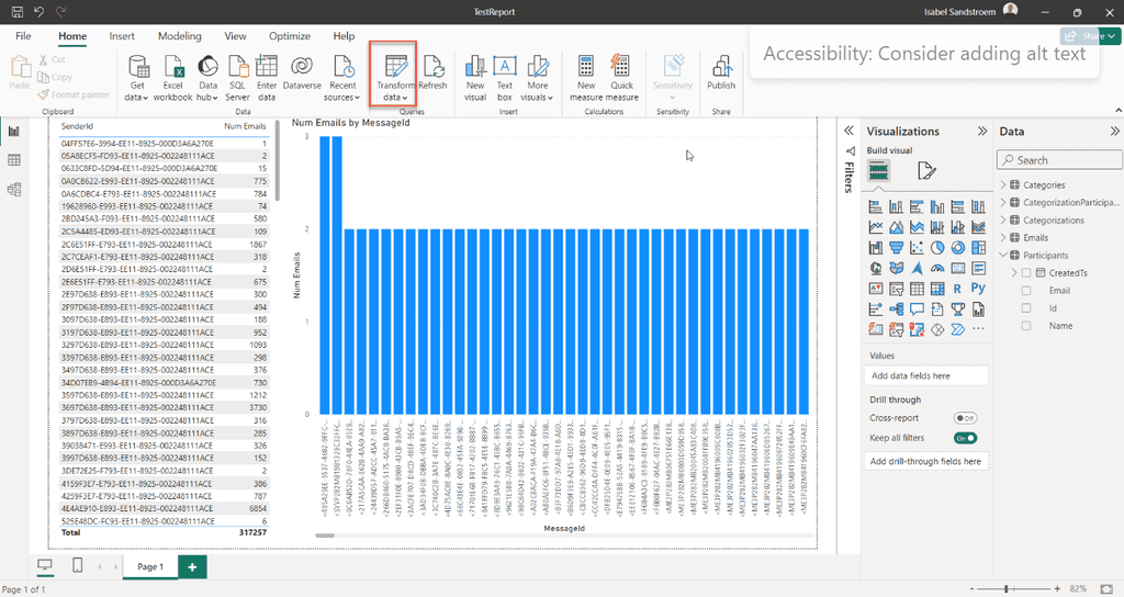 powerbi transform data