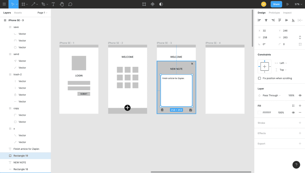 figma wireframe app screenshot