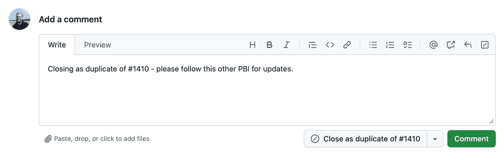 Close as duplicate button close as duplicate button