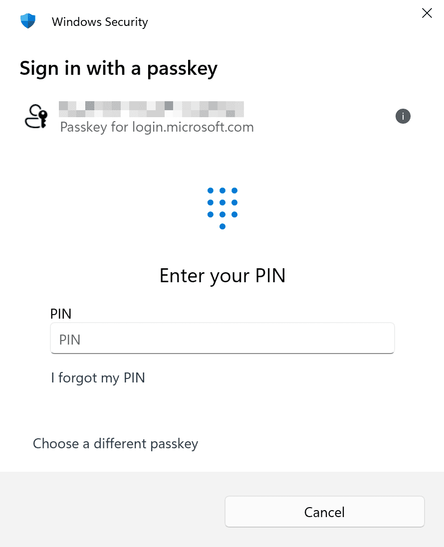 sign in with passkey