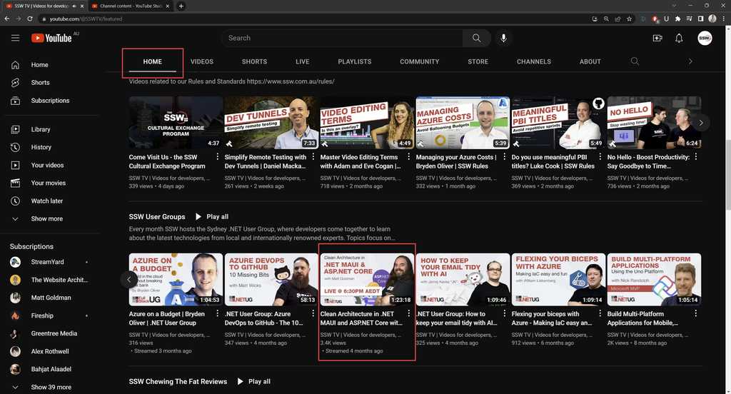 Live on the Home Page  from manage youtube livestream content